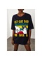 Xhan Kadın Siyah Baskılı Salaş T-Shirt 2Kxk1-45672-02 Siyah