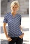 Nurteks Kadın Mavi Kalp Baskılı T-Shirt Mavi