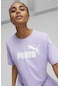 Puma Ess Cropped Logo Tee Lila Kısa Kol Kadın T Shirt Mor