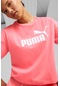Puma Ess Cropped Logo Tee Pembe Kadın Kısa Kol T Shirt