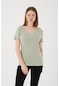 Snazzy Basic V Yaka T-shirt Fıstık Yeşili