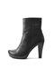 Onlo Ayakkabı 108 Deri Siyah Platform Topuklu Klasik Kadın Bot