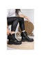 Woggo Twg 7640 Cilt Bağcıklı Kadın Bot Ayakkabı Siyah Siyah