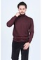 Woolen World Erkek Desenli Tam Balıkçı Triko Yün Kazak 5596984 Bordo