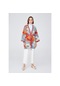 Peraluna Çicek Desenli Bol Kesim Pamuklu Kadın Triko Kimono-Çok Renkli