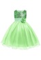 Kız Çocuk Pullu Payetli Abiye Elbise-Yeşil