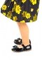 Kiko Kids Cırtlı Fiyonklu Kız Çocuk Babet Ayakkabı Ege 200 Rugan Siyah