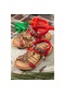 Khayt Alice Anatomik Fashion Taşlı Çocuk Sandalet Kırmızı