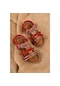 Khayt Candy Anatomik Fashion Taşlı Çocuk Sandalet Kırmızı