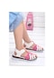 Kiko Şb 2430-39 Orto Pedik Kız Çocuk Sandalet Terlik Beyaz - Fuşy