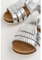 Mnpc Kız Çocuk Gümüş Deri Ortopedik Destekli Çocuk Sandalet Gümüş (531052070)