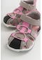 Mnpc Unisex Gri-Pembe Deri Ortopedik Outdoor Çocuk Sandalet (531051780)