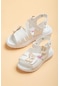 Şirinbebe Şiringenç Kelebek Model Beyaz Kız Bebek Çocuk Sandalet-2312-Beyaz