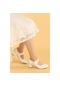 Kiko 751 Simli Günlük Kız Çocuk 4 Cm Topuk Babet Ayakkabı Beyaz Beyaz