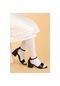 Kiko 769 Kum Simli Günlük Kız Çocuk 3 Cm Topuk Sandalet Ayakkabı Siyah