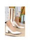 Ayakland 97544-312 Rugan 5 Cm Topuklu Bayan Ayakkabı Beyaz Beyaz