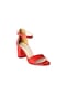Bay Pablo L14 Kırmızı Topuklu Yazlık Kadın Ayakkabı Kırmızı