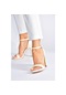 Fox Shoes Sedef Tek Bantlı Kalın Topuklu Kadın Ayakkabı M34807230