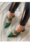 İrmona Ceyli Yeşil 2 Bantlı Topuklu Ayakkabı