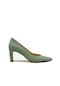Kanuga Snkl7716 Yeşil Kadın Kısa Kalın Topuklu Ayakkabı Yeşil