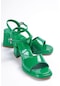 Katanya Yeşil Rugan Platform Topuklu Günlük Ayakkabı