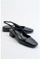 Luvishoes State Siyah Cilt Kadın Topuklu Ayakkabı