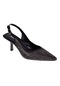 Pullman Taşlı Arkası Açık Kadın Topuklu Ayakkabı Pm 492 Siyah Siyah
