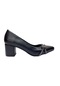 Taş Detaylı Klasik Topuklu Ayakkabı Siyah 6 Cm