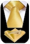 Erkek Saten Kravat Mendil Ve Gold Çelik Kravat İğne Altın Sarısı