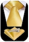 Erkek Saten Kravat Mendil Ve Silver Çelik Kravat İğne Altın Sarı