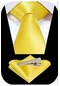 Erkek Saten Kravat Mendil Ve Silver Çelik Kravat İğne Sarı