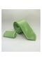 Yeşil Slim Fit Düz Renk Mendilli Saten Kravat - Ss-46 Yeşil