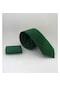 Zümrüt Yeşili Slim Fit Düz Renk Mendilli Saten Kravat - Ss-28 Yeşil