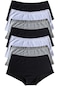 Malabadi Kadın 7 Li Paket Siyah Beyaz Gri Modal Külot 7M1906 Siyah