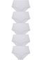 Vanilya Secret Dikişsiz Yüksek Bel Lazer Kesim Slip 5'Li Paket Beyaz-L-Xl