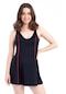 Kadın 550 Kenar Şeritli Elbise Mayo Lacivert-lacivert 31563 - 1