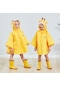 Çocuk Pelerin Üç Boyutlu Karikatür Nefes Alabilir Yağmurluk Sarı