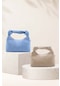 2'li Soft Deri Düğüm Detaylı Kulplu Zincir Askılı Mini El Omuz Baget Çanta Ella - Bebe Mavi-vizon