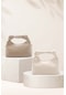 2'li Soft Deri Düğüm Detaylı Kulplu Zincir Askılı Mini El Omuz Baget Çanta Ella - Vizon-krem