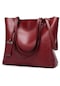 Moda Pu Deri Bayan Çantaları Kadın Haberci Çantaları Crossbody Omuz Çantası Kırmızı