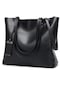 Moda Pu Deri Bayan Çantaları Kadın Haberci Çantaları Crossbody Omuz Çantası Siyah