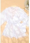 Angelsin Şifon Pareo Plaj Elbesi Cover Up Kimono Beyaz 001