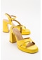 Luvishoes Lello Sarı Saten Kadın Topuklu Ayakkabı