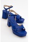 Mınus Sax Mavi Cilt Kadın Topuklu Ayakkabı