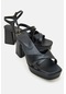 Mınus Siyah Cilt Kadın Topuklu Ayakkabı