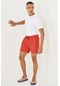 AC&Co / Altınyıldız Classics Erkek Kırmızı-lacivert Standart Fit Normal Kesim Desenli Hızlı Kuruyan Mayo Deniz Şortu