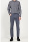 AC&Co / Altınyıldız Classics Erkek Gri-mavi Comfort Fit Rahat Kesim 5 Cep Armürlü Pamuklu Pantolon