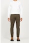AC&Co / Altınyıldız Classics Erkek Haki Comfort Fit Rahat Kesim 5 Cep Armürlü Pamuklu Pantolon