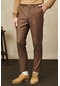 AC&Co / Altınyıldız Classics Erkek Kahverengi Slim Fit Dar Kesim Beli Lastikli Esnek Pantolon 4A0123100028AKH50
