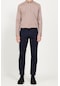 AC&Co / Altınyıldız Classics Erkek Lacivert Comfort Fit Rahat Kesim 5 Cep Armürlü Pamuklu Pantolon